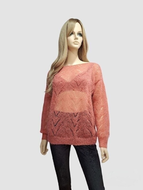 maglione rosa maglione in mohair