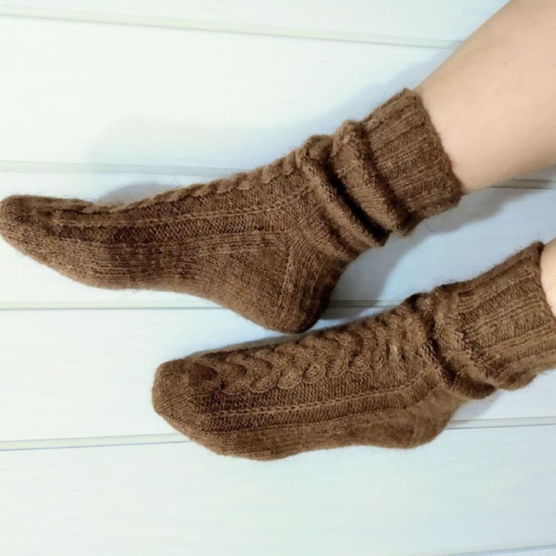 Camel's hair socks Camel wool socks Brown knitted socks | Etsy