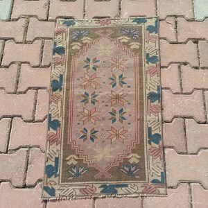 brown oushak 16.93x38.98 inch front door mat,anatolian outdoor mat,persian door mat,moroccan door mat,brown handmade door mat,entrywawy mat