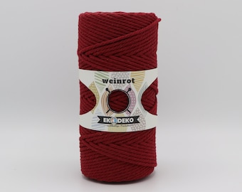 Hilo Macramé 3 mm x 100 m vino tinto