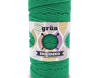 Hilados Macramé 3 mm x 100 m Verde