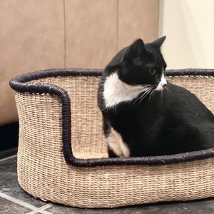 Cama para animais de estimação - Todos os tamanhos disponíveis - Cesta de cachorro trançada - Cama para cachorro feita à mão - Móveis personalizados para animais de estimação - Presente de Natal para seu cachorro ou gato - Cesta para gatos