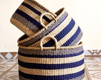 Handwoven Bolga Basket | African Laundry Hamper, Wicker Storage