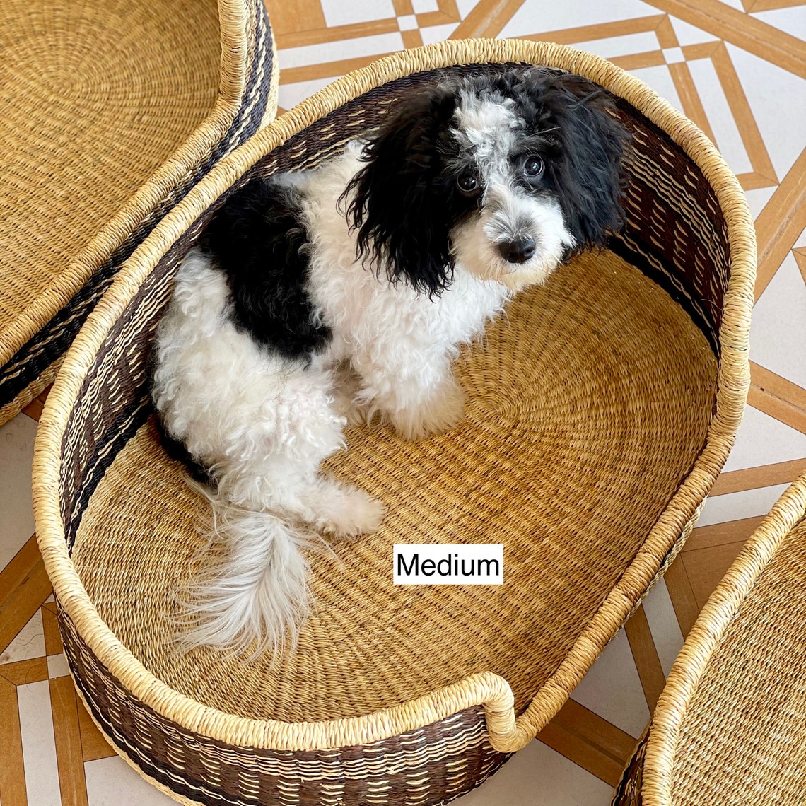 Natural Dog Bed Basket Pet Furniture Dog Furniture Etsy