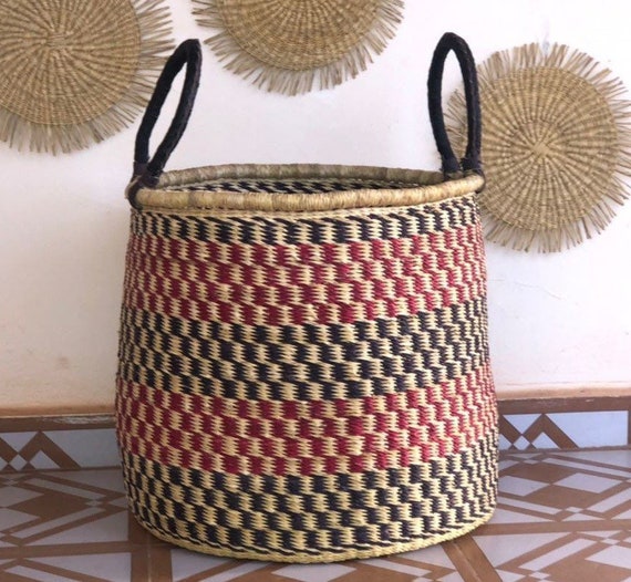 Laundry Basket Red and Black Checkered Laundry Hamper African