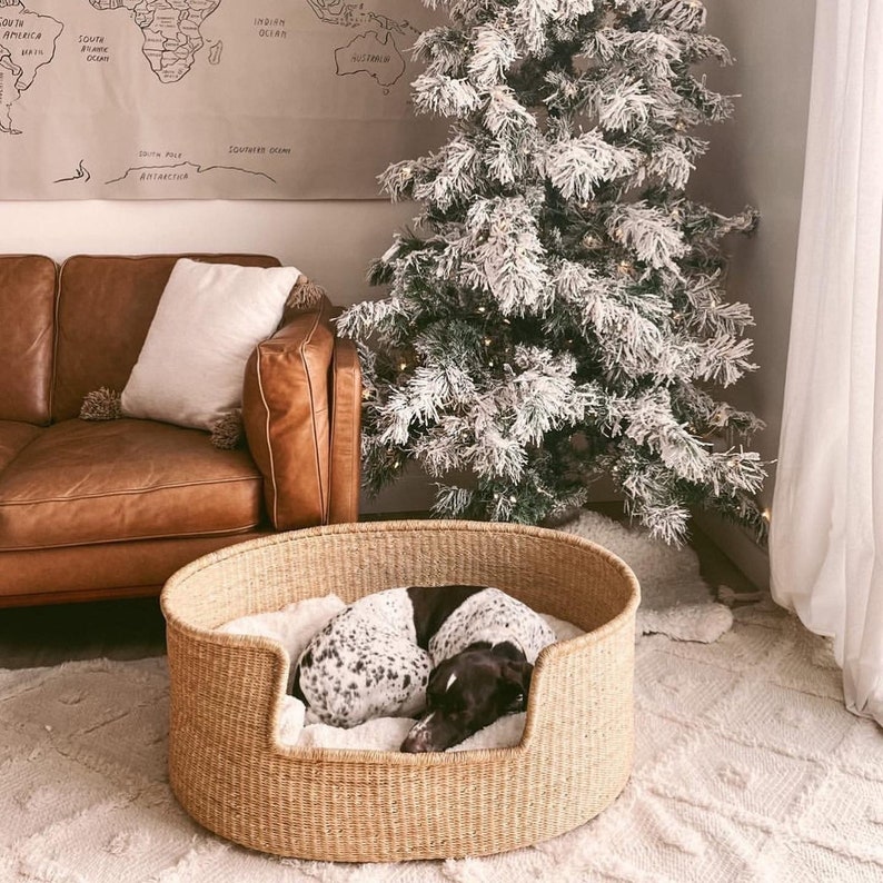 XL Natural Woven Dog Bed Sustainable Dog Bed Fair Trade Etsy