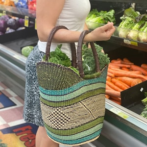 Market Basket | Farmer's Market U-shopper, Natural Shopping Basket, Sustainable Basket, Gift for Mom, Gift for Her, Africa