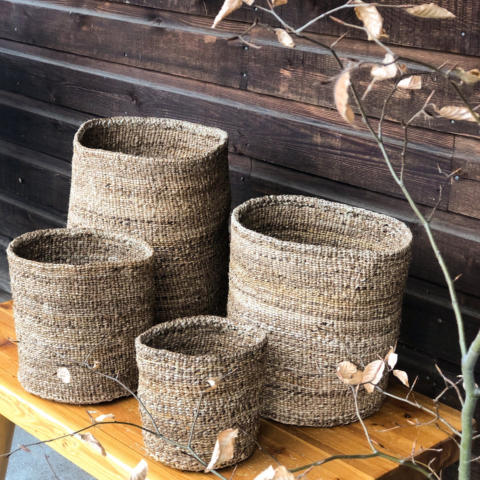 MALIA Banana Bark Woven Basket Set Made in Africa Woven Etsy