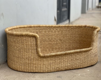 Natural Dog Bed Basket - Pet Furniture - Dog Furniture - Handmade Dog Bed - Woven Dog Basket - African Dog Basket - Fair Trade Dog Basket