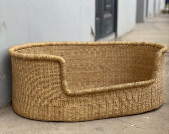 Handwoven African Dog Bed Basket – Natural Pet Furniture