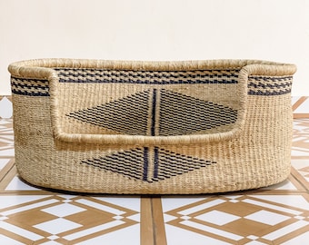 XL Handwoven Dog Bed Basket – African Wicker Pet Bed