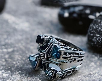 Four Elements Gemstone Ring: Sterling Silver Zircon