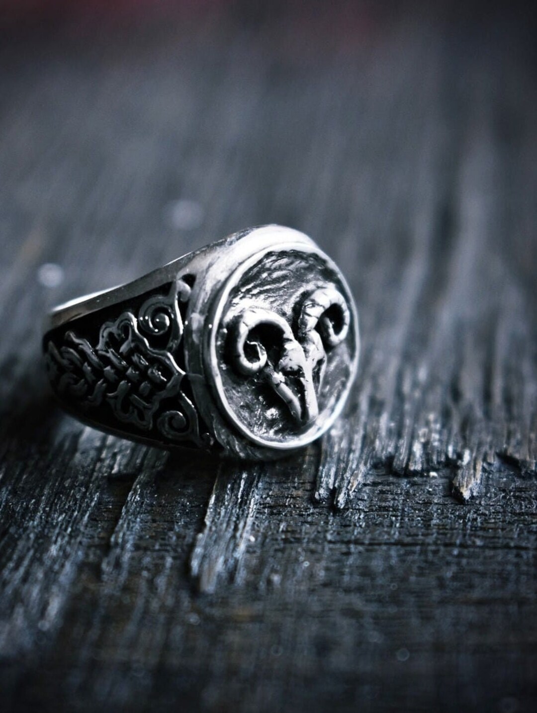 Vintage Goat Silver Ring, Signet Goat Aries Zodiac Sign Ring Vintage Goat Silver Ring, Signet Goat Aries Zodiac Sign Ring