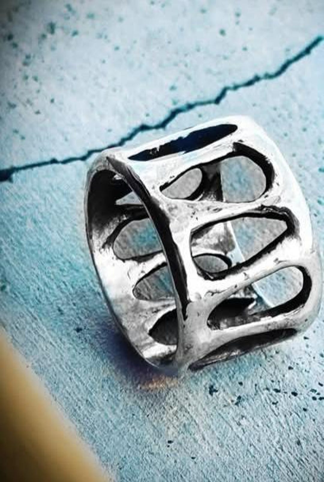 925 Sterling Silver Ring, Modern Openwork Jewellery, Pattern Unique ...