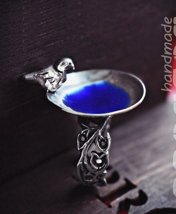 Unique handmade fine silver ring --- free worldwide outlets shipping