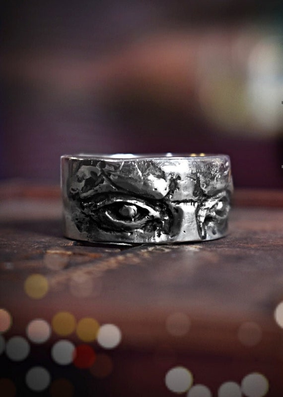 Eternal Eyes Ring, Eyes Silver Bands, Evil Eyes Ring