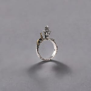 Gioielli del Piccolo Principe, anello in argento sterling Petit Prince + incisione