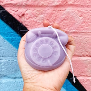 Retro Telephone Shape Candle, Vintage Candle, Kawaii Candle, Vintage Mid-Century Modern Rotary Phone Candle, Vintage Phone Candle