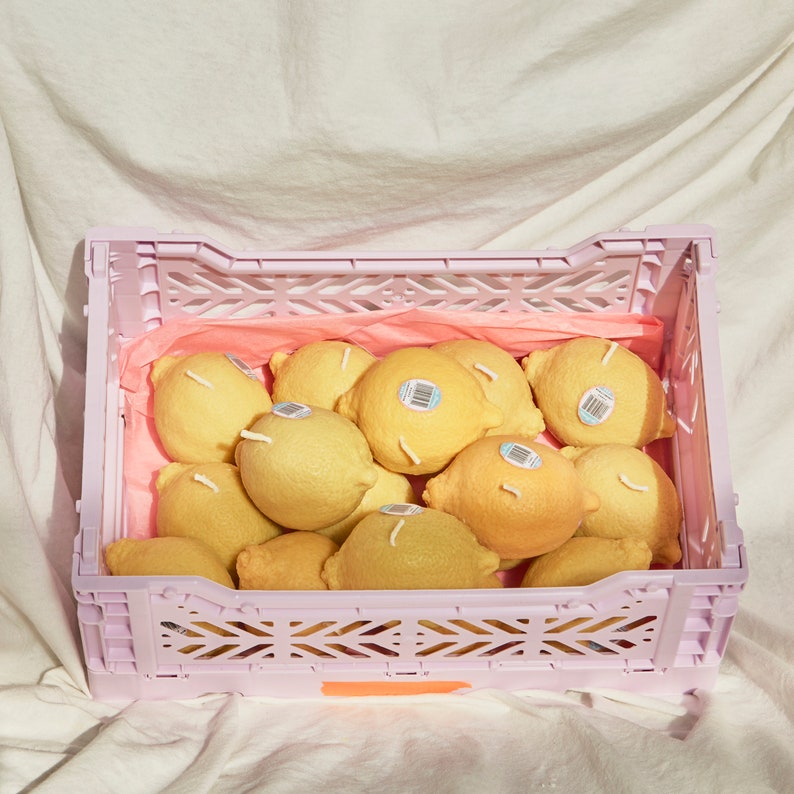 Lemon Shaped Candle Lemon Soy Wax Candles Lemon Pillar Etsy