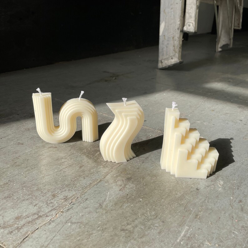 Ready to ship_Plumbing Shaped Soy wax and Beeswax Candle, Aesthetic Candle, Abstract Candle, Vintage Candle, Pipe Sage Green Candle image 5