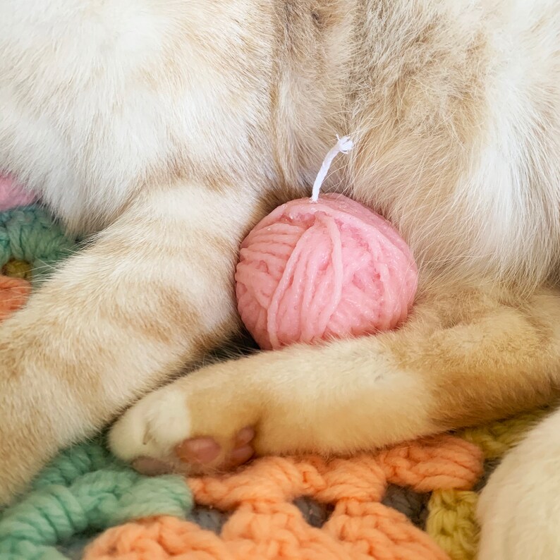 Yarn Ball Candle Knitting Wool Ball Candle 100 Soy Wax Etsy