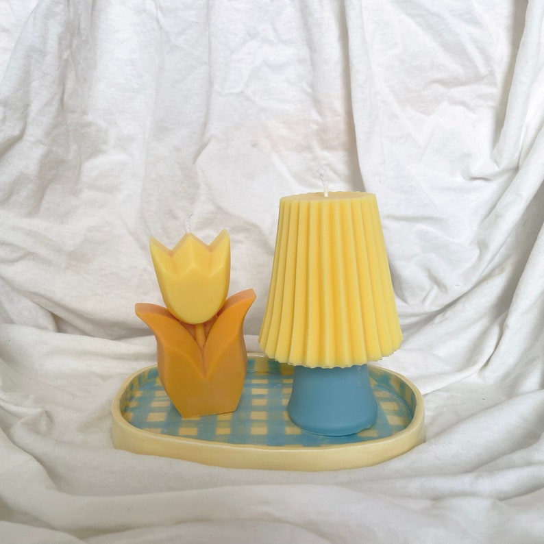 Mid Century Lamp Soy Wax Candle Lamp Candle Vivid Colored Etsy