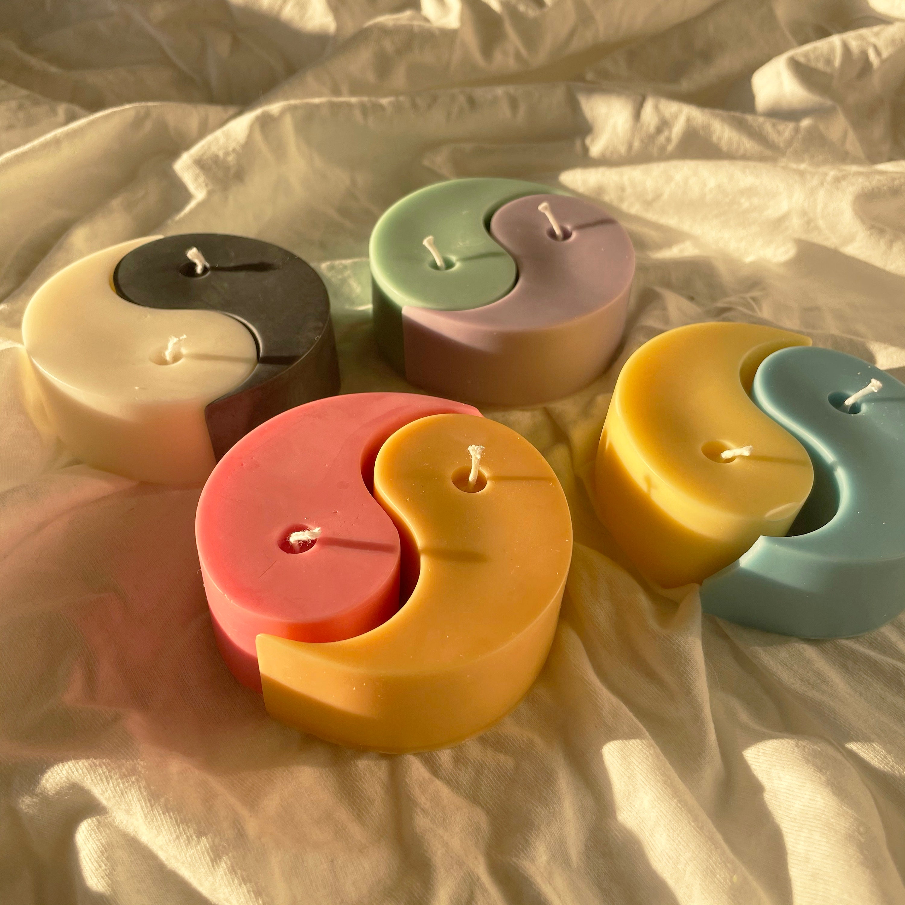 Yin Yang Shaped Soy Wax Candle Yinyang Candle Hand Poured Etsy