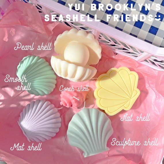Flat Shell Shaped Scented Soy Wax Candle Mermaid Clam Shell Etsy 日本