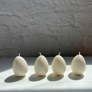 Vegan Egg Candles, Set of 4 Egg Shaped Candles, 100% Pure Essential oil Candles, Pillar candle, Fresh Egg Candles, Easter Candles image 7