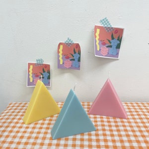 Part2 / Abstract Pastel Color Shape Soy Wax Candles, Pillar Candle, Unique Candle, Circle candle, Triangle Candle, Flower Vase Candle image 5