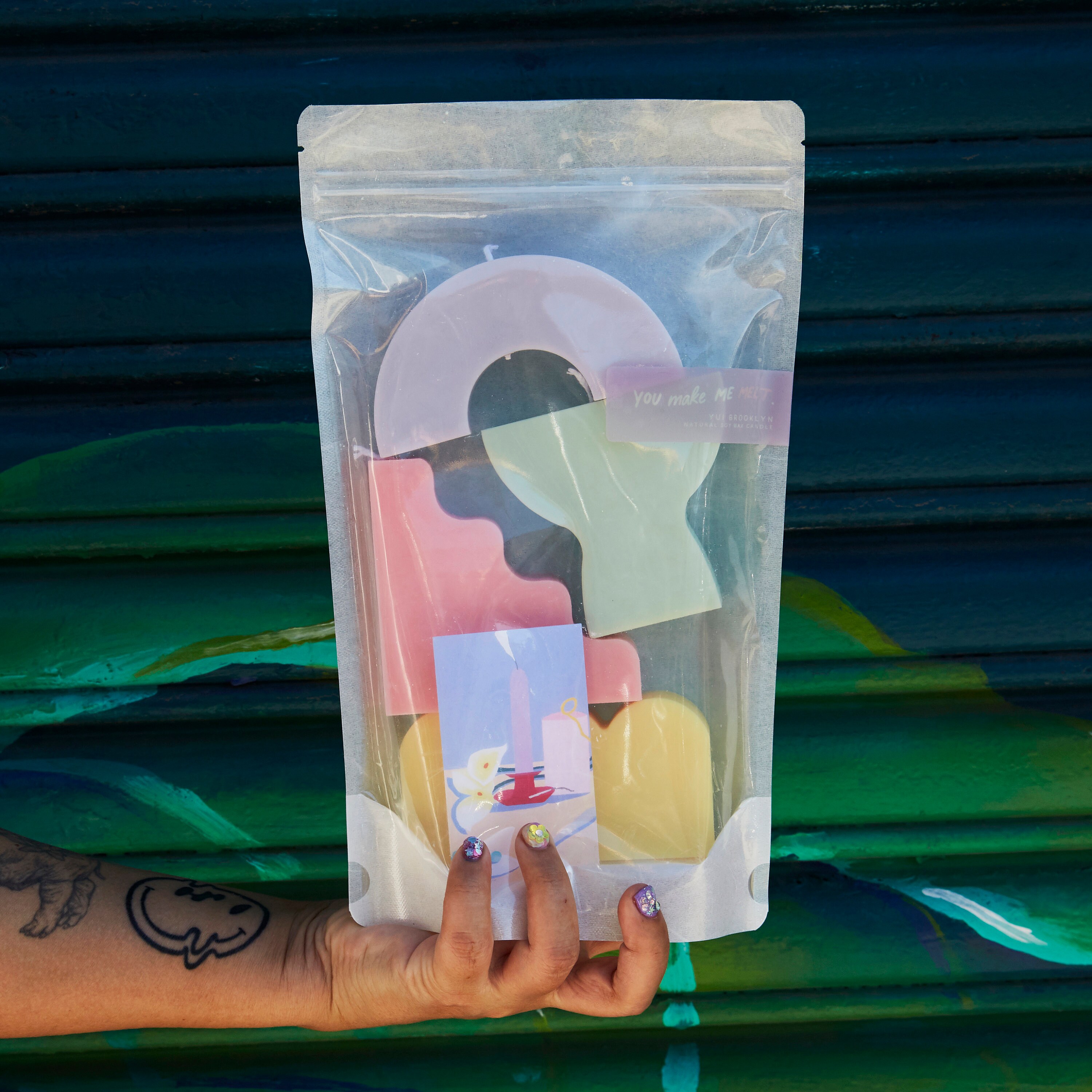 Candle Gift Pack, Pastel Color Abstract Candles, Set of 4 Candle Gift, Pillar Candle Gift, Birthday Candle, Gift for her, Gift for friend