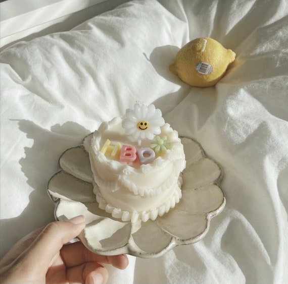 Custom Cake Shaped Candle Personalized Candle Soy Wax Etsy