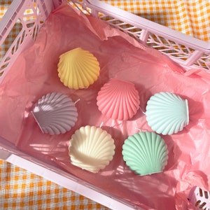 Matte Shell Shaped Scented Soy Wax Candle, Mermaid Clam Shell Candle ...