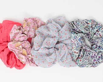 XL Jumbo Scrunchy | Giant Fluffy Floral Scrunchies | Oversized Hair Tie | Handmade Hair Accessories for Girl