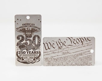 America 250th Anniversary Keychain | 1776-2026 July 4th Semiquincentennial Stainless Steel Neck Tag | Made in USA Gift | Stainless Steel