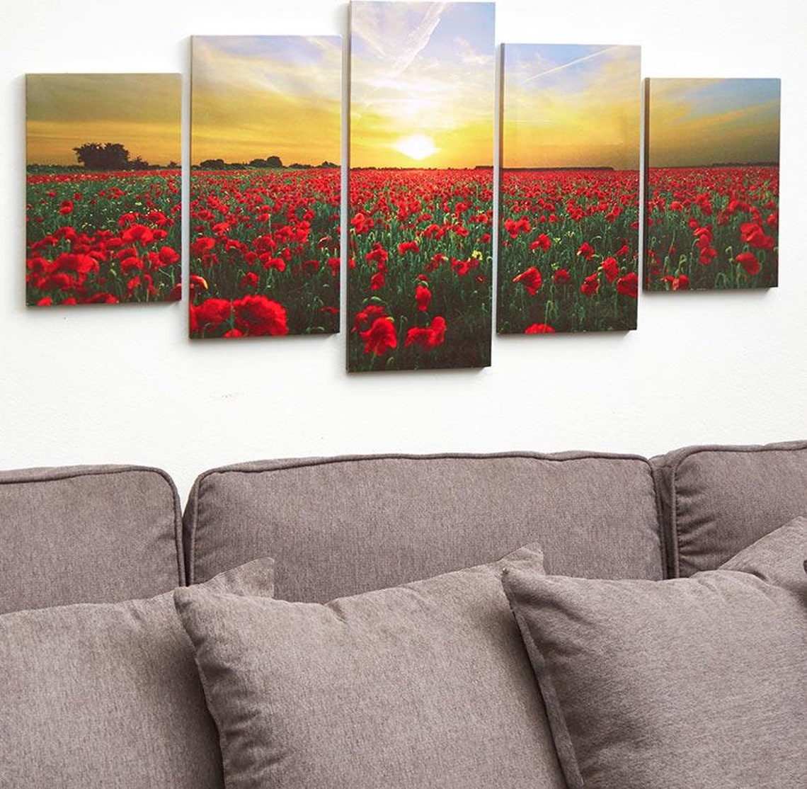 5pc. Waterfall Canvas Wall Art Set Tranquil Outdoor Scene Etsy