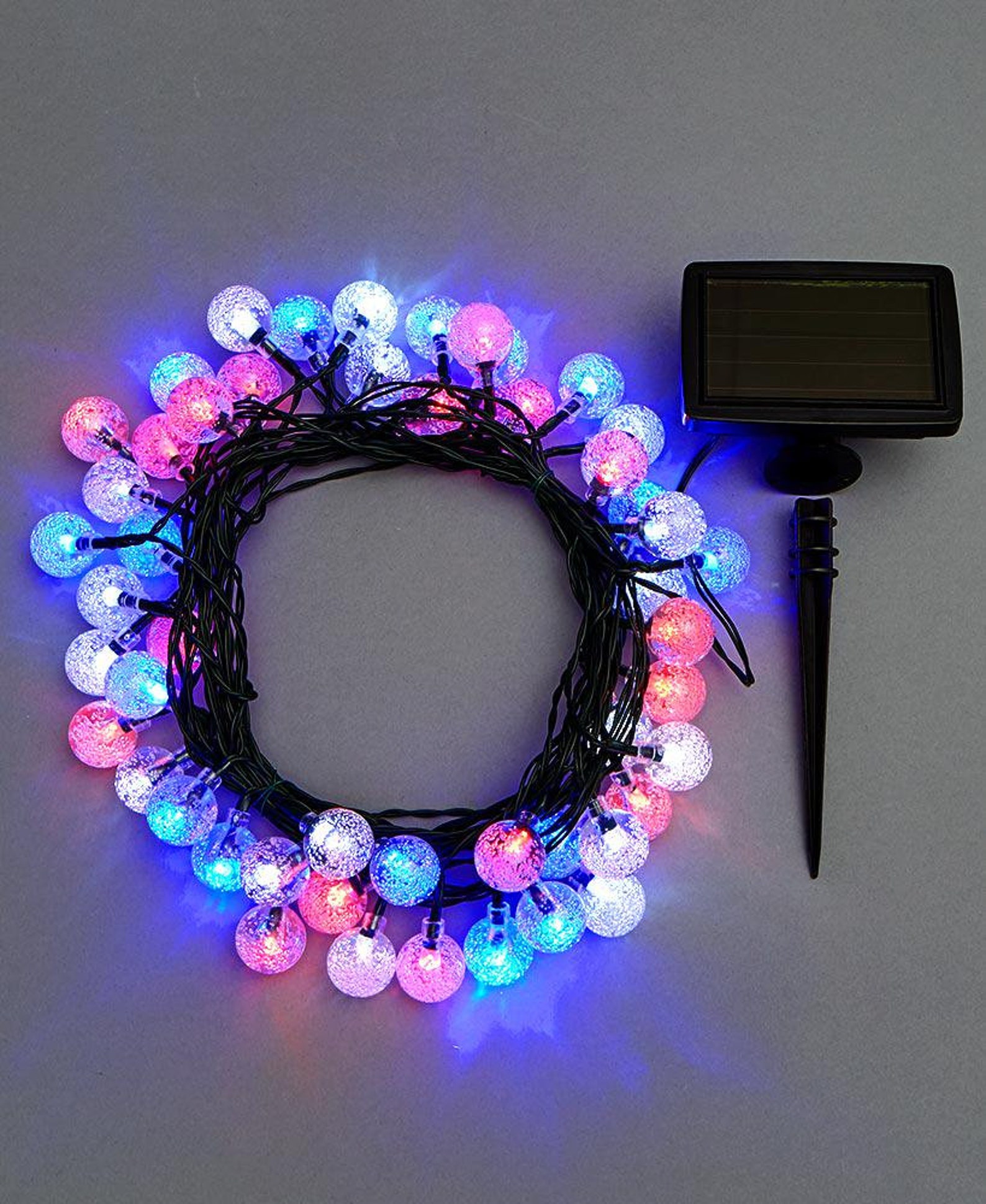 50bulb Solar String Lights Festive Ambiance Colorful Led Etsy