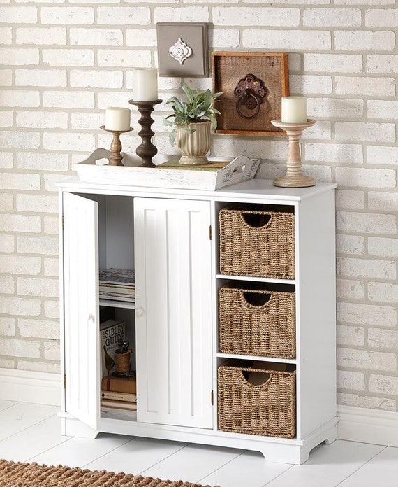 Beadboard Wooden Storage Or Baskets Furniture Etsy