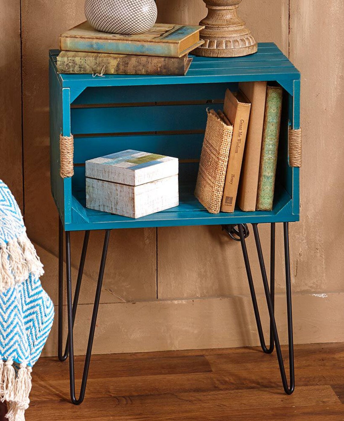 Rustic Wooden Crate End Tables Shelf for Storing Books Etsy