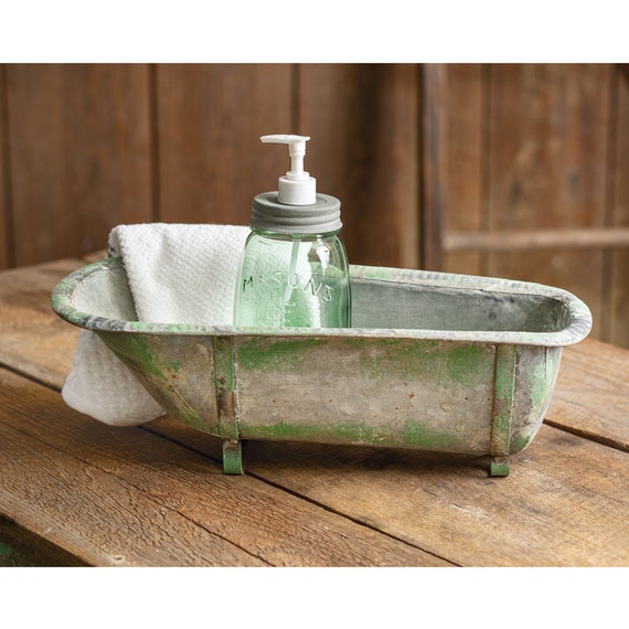 Rusty Bathtub Metal Tub Bath Items Display Potted Plant Etsy