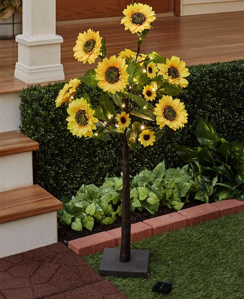 Solar Artificial Flower Stands Led Lights Solid Or Etsy