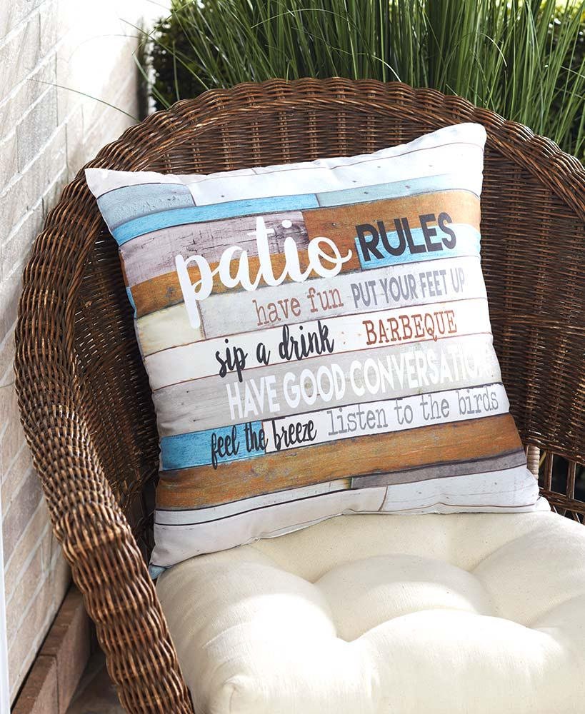 Indoor/outdoor Patio Rules Rugs Or Pillow Home Decor Etsy