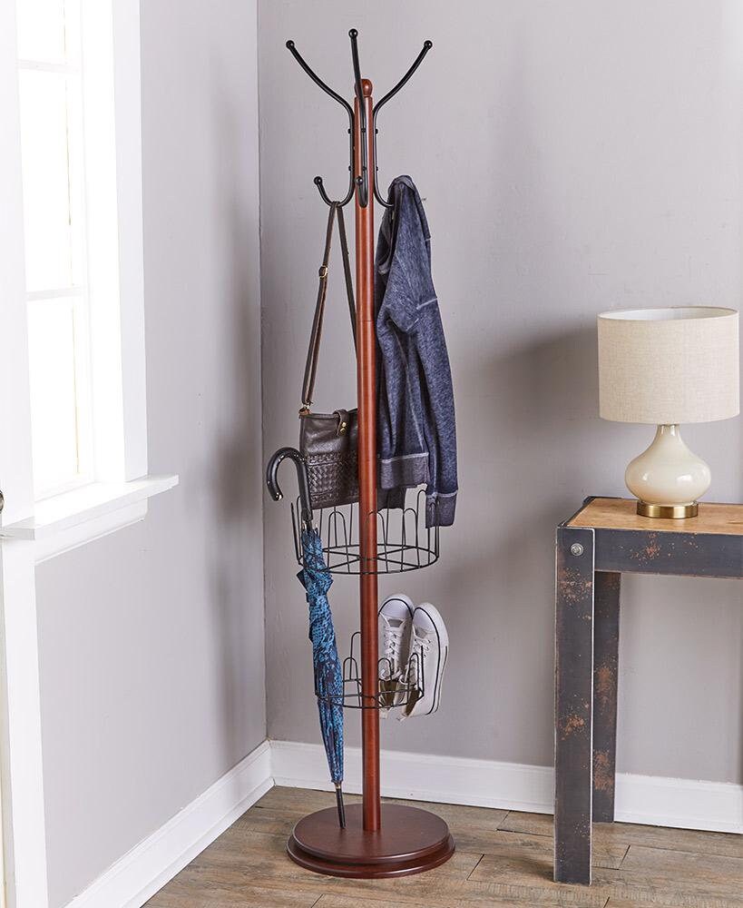 Rotating Coat Rack With Shoe Storage Clothes Towel Hat Shoes Etsy