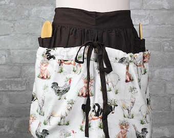 Premium Harvesting Apron with Pockets for Phone Tools Gadgets | Gardening Apron | Kitchen Apron | Farm Vegetables Fruits Eggs Holder Apron