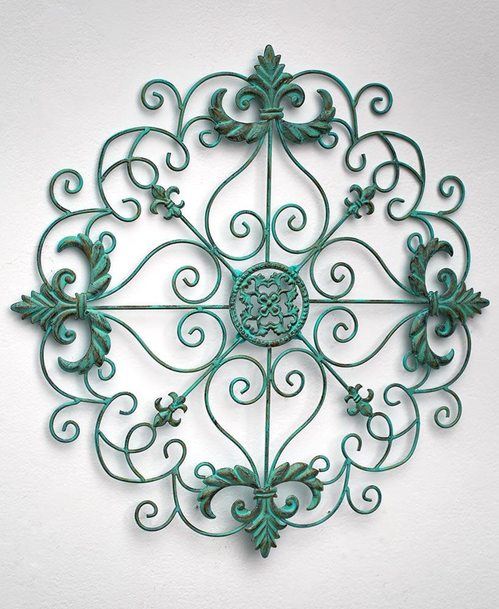 Scrolled Metal Wall Medallions Wall Hanging Rustic Vintage Etsy