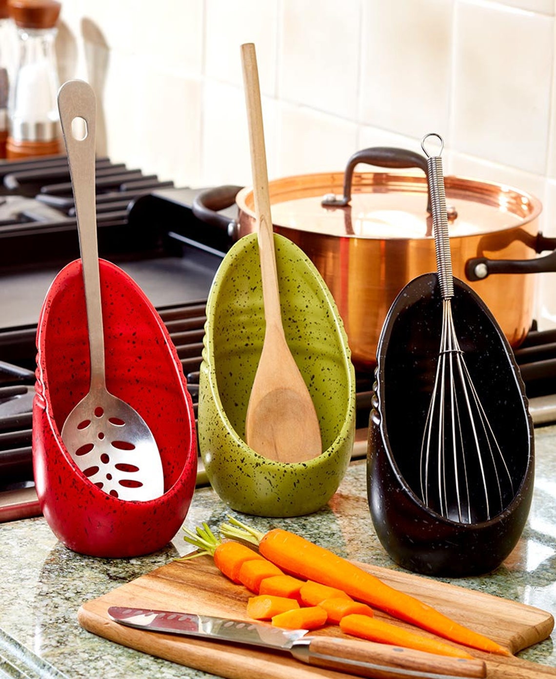 Speckled Upright Spoon Rests Holder for Kitchen Utensil Etsy