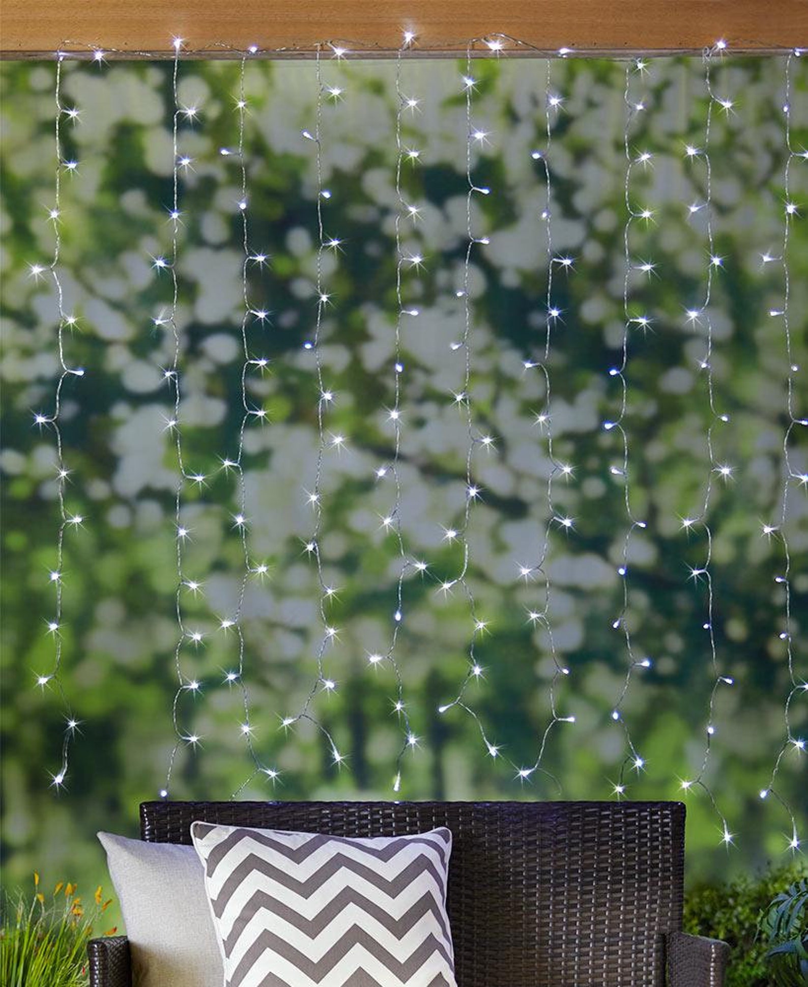 Solar Curtain Lights Led Lights Patio Porch Or Gazebo Etsy