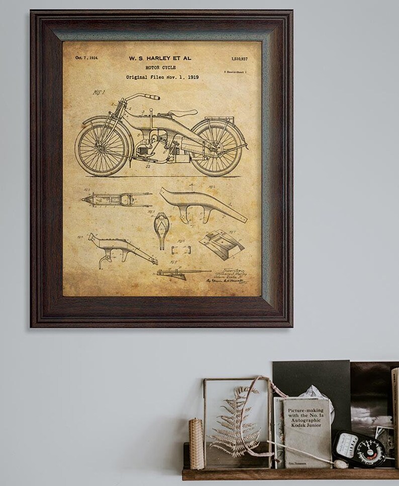 Framed U.s. Patent Wall Art Blueprint Wall Art Print Decor Etsy
