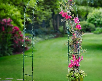 Garden Arch 8' Arbor Metal Climbing Plant Flower Vine Yard Support Round Trellis Garden Arch 8' Arbor Metal Climbing Plant Flower Vine Yard Support Round Trellis