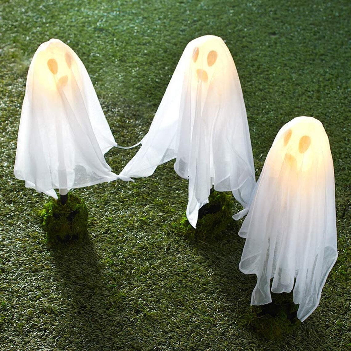 Lighted Yard Ghosts Halloween Led Light Ghost Stake | Etsy